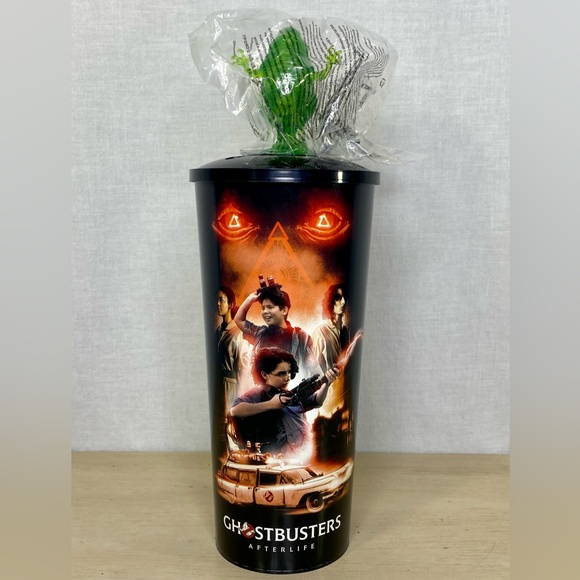 Ghostbusters Theater Cup with Slimmer Ghost Topper Afterlife Cinemark New - Picture 3 of 5